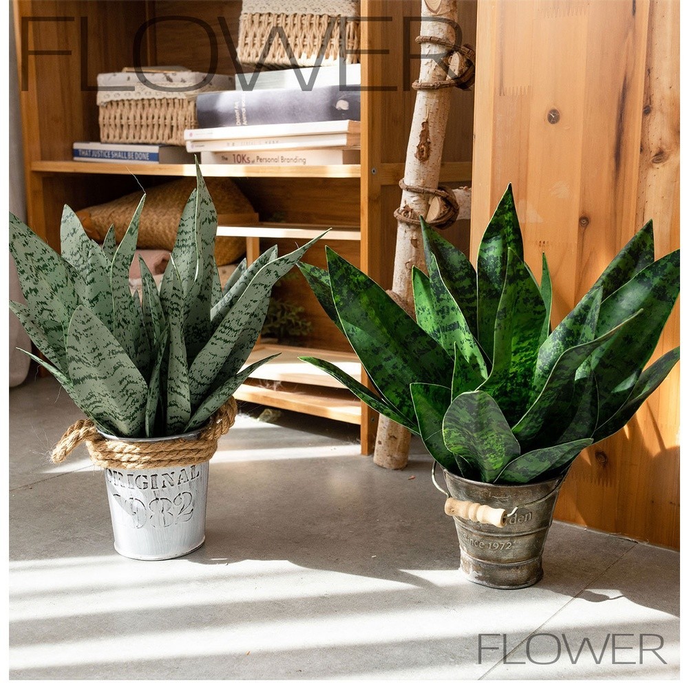 PVC Artificial Snake Plant Fake Green Plant for Home and Office Settings