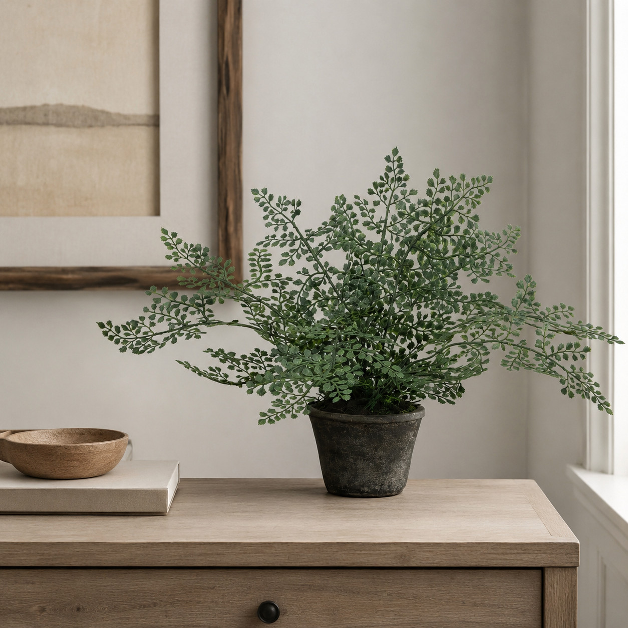 15″ Maiden Hair Artificial Plant in Decorative Planter