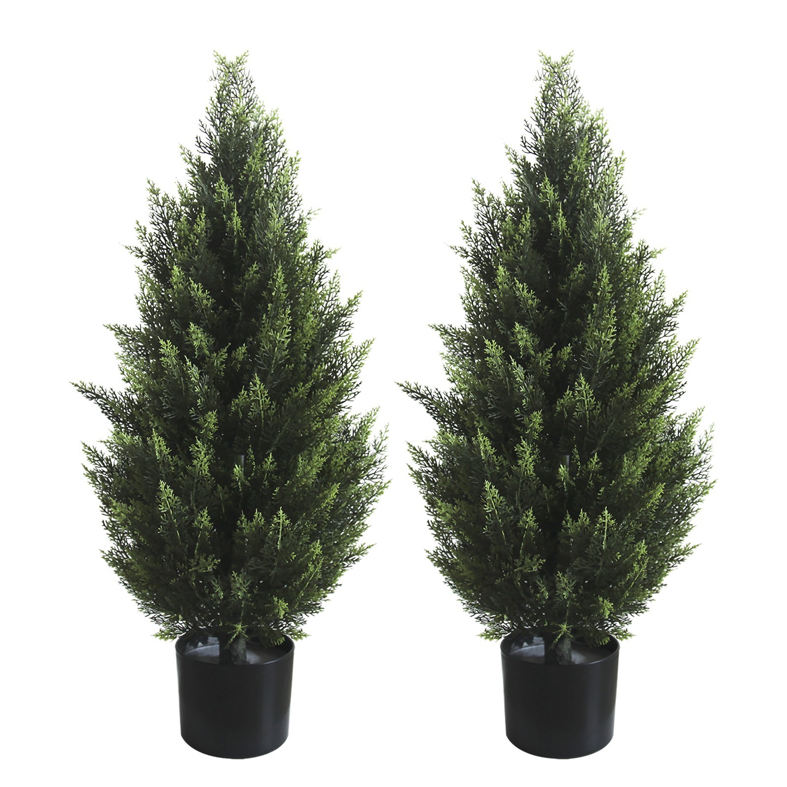 2 Pack 3FT Faux Cypress Trees Realistic Thick Cedar Plant Yard Garden Decor