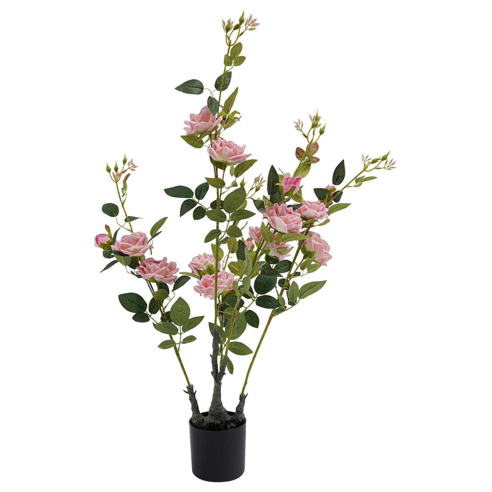 2-Pack Artificial Pink Rose Trees 35.4in (89.9cm) Silk Faux Flower Indoor