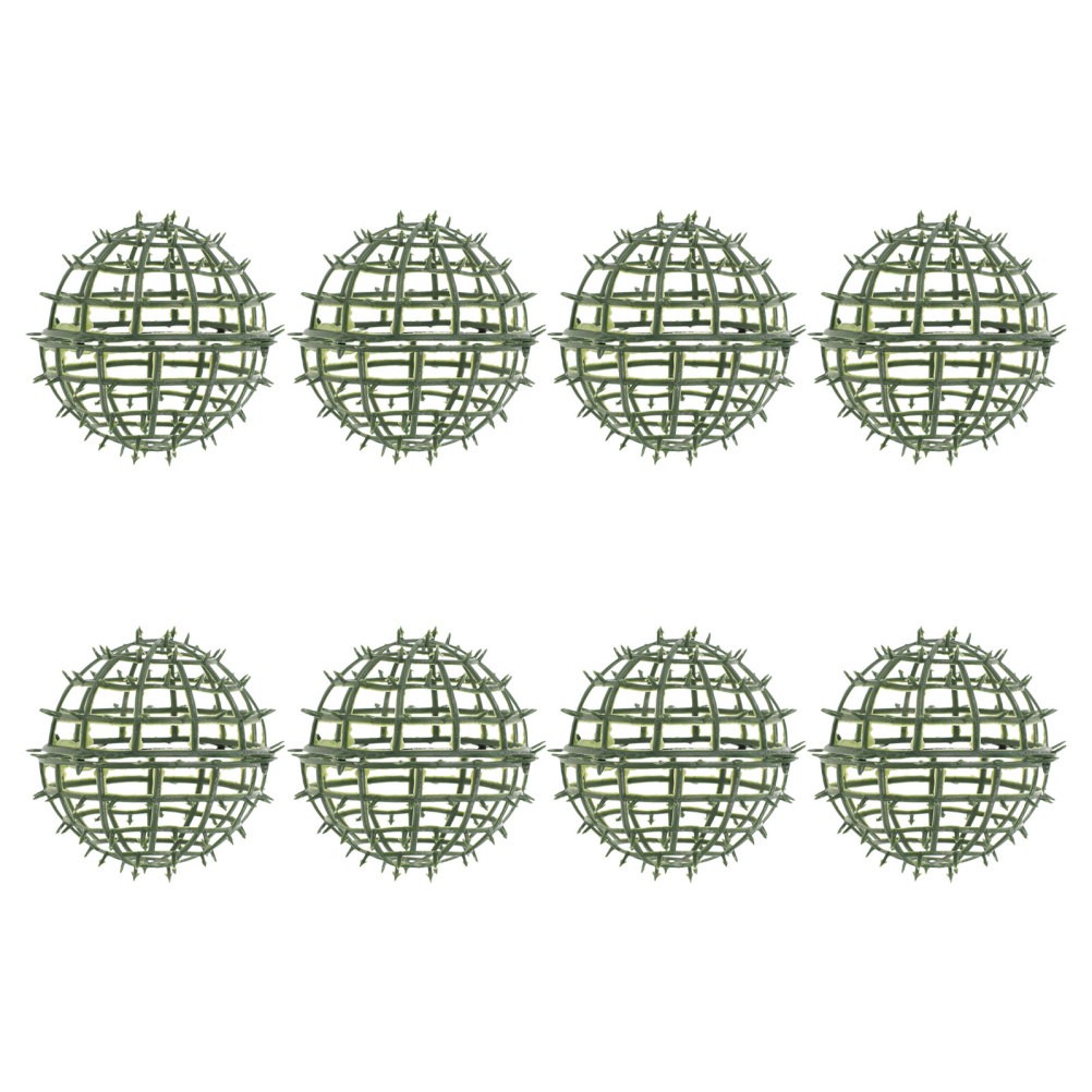 8Pcs Reusable Plastic Topiary Ball Support Cage Green Floral Arrangement Holder