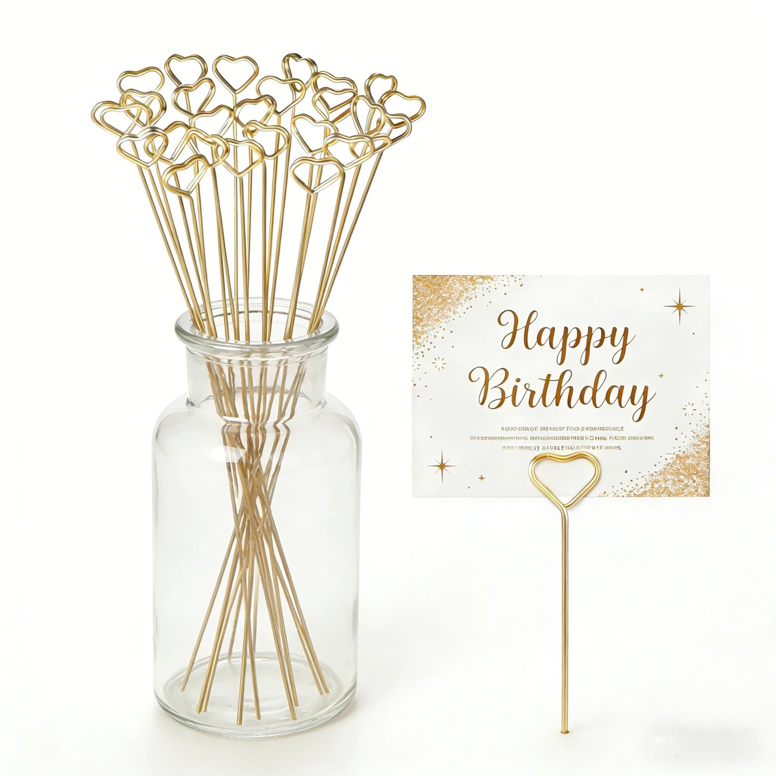 Metal Wire Floral Picks, 50 Pcs Thickened Picture Sticks for Centerpieces, Ph…