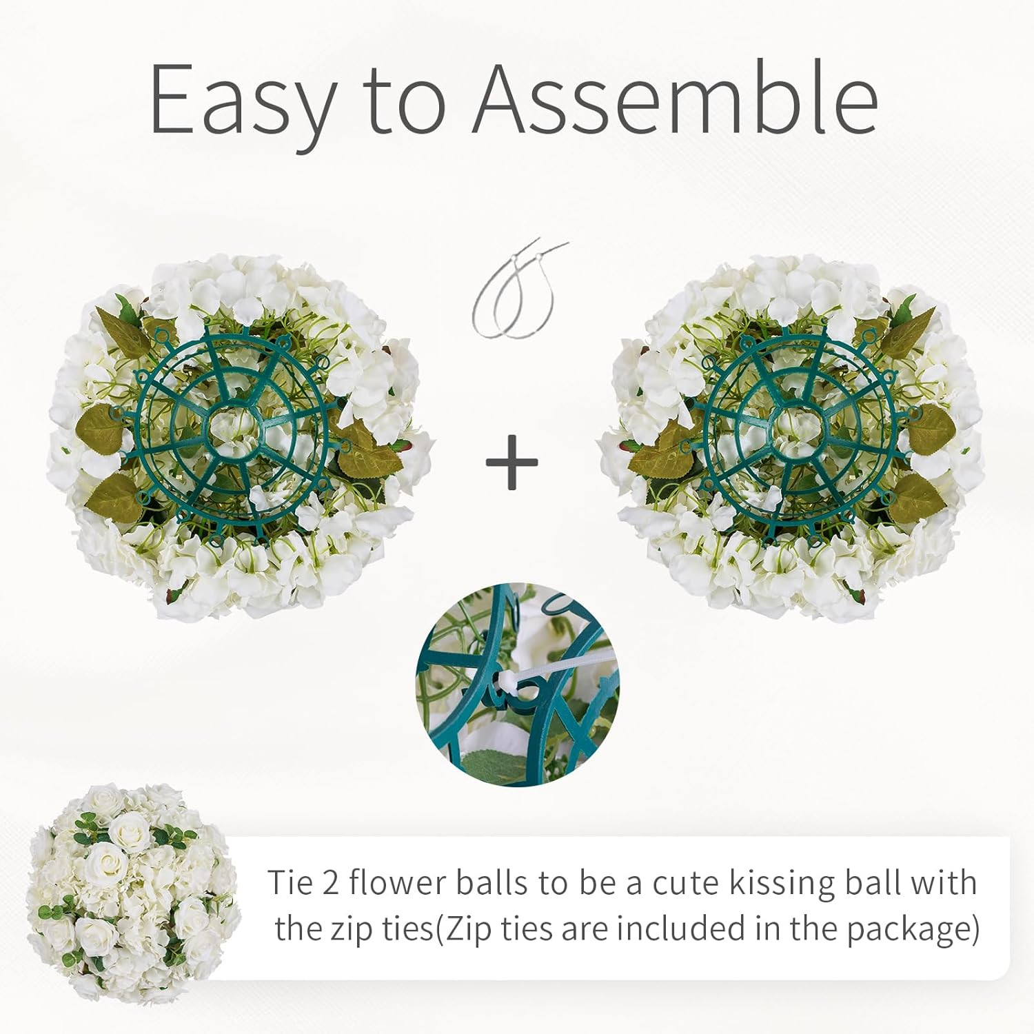 Elegant White Flower Balls – 10 PCS 15.7″ Centerpieces for Weddings & Events