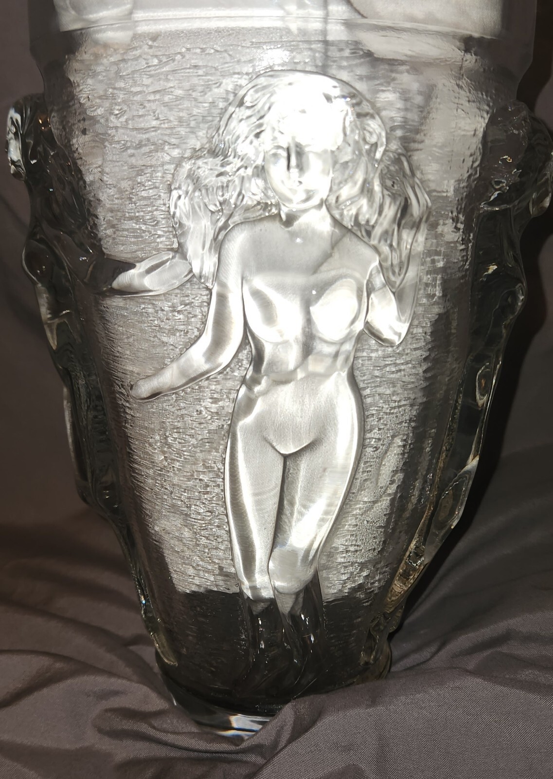 3D Dancing Nude Women Flower Vase HEAVY THICK GLASS