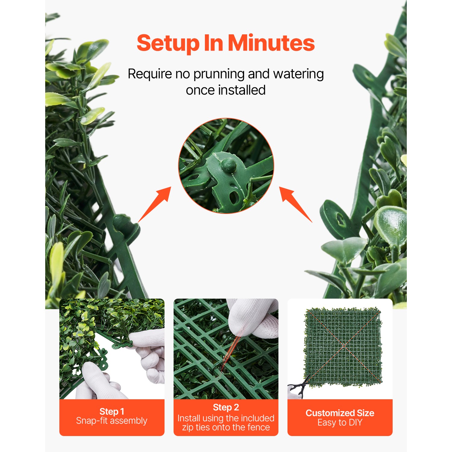 Uimoso 60×120″ Artificial Privacy Fence Grass Panel Boxwood Mat Wall Hedge Decor