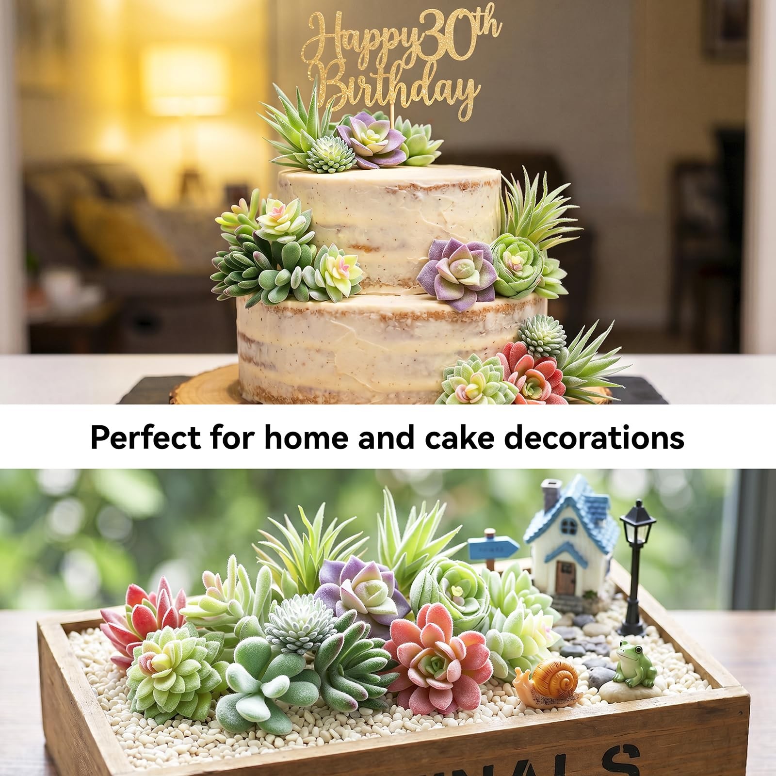 12 Pcs Artificial Succulents Mini Fake Plants Unpotted Faux Succulent for Cra…