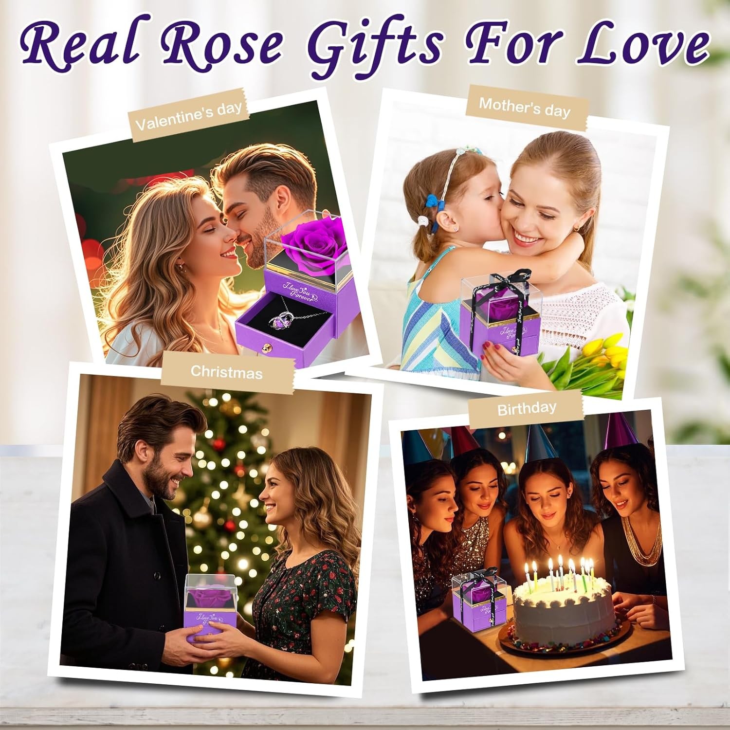 Preserved Flower Rose Gift for Women – Roses for Girlfriend, Grandma, Mom, Wife