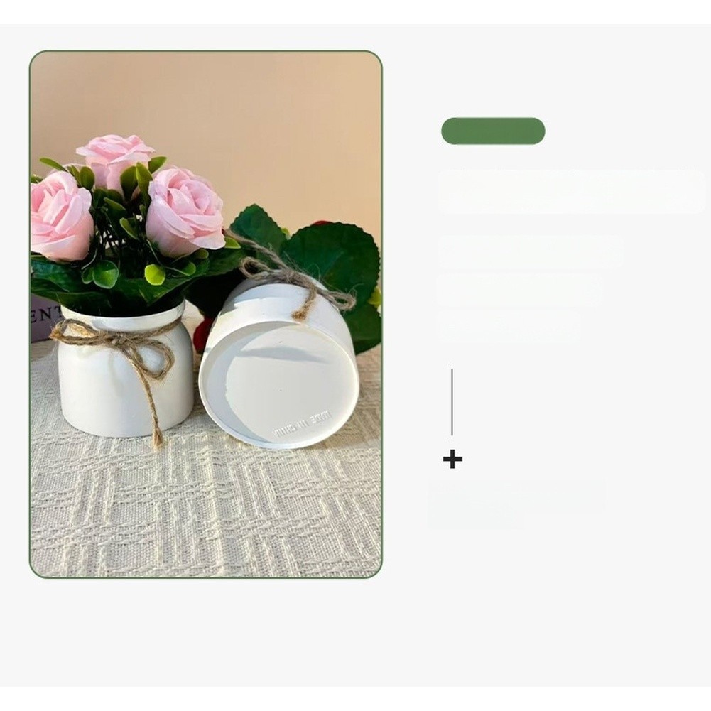 Artificial Flower Arrangement in Pot with Bow for Event For Home Styling