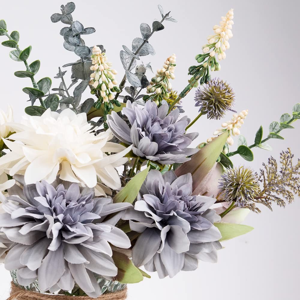 Silk Flowers in Vase, Artificial Flowers with Vase Fake Flowers Arrangement F…