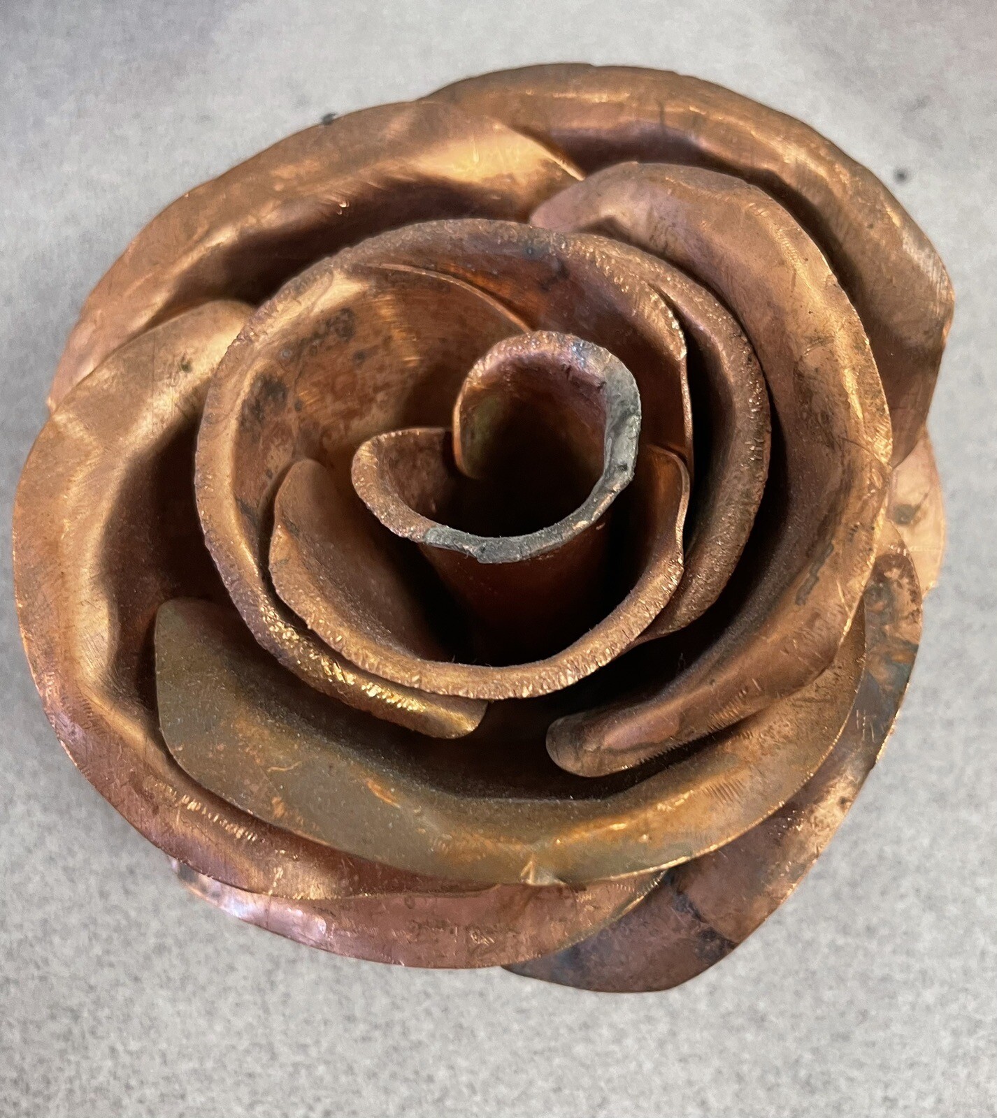 Copper Metal Rose Flowers, handcrafted, bent, and welded. $20/Rose.