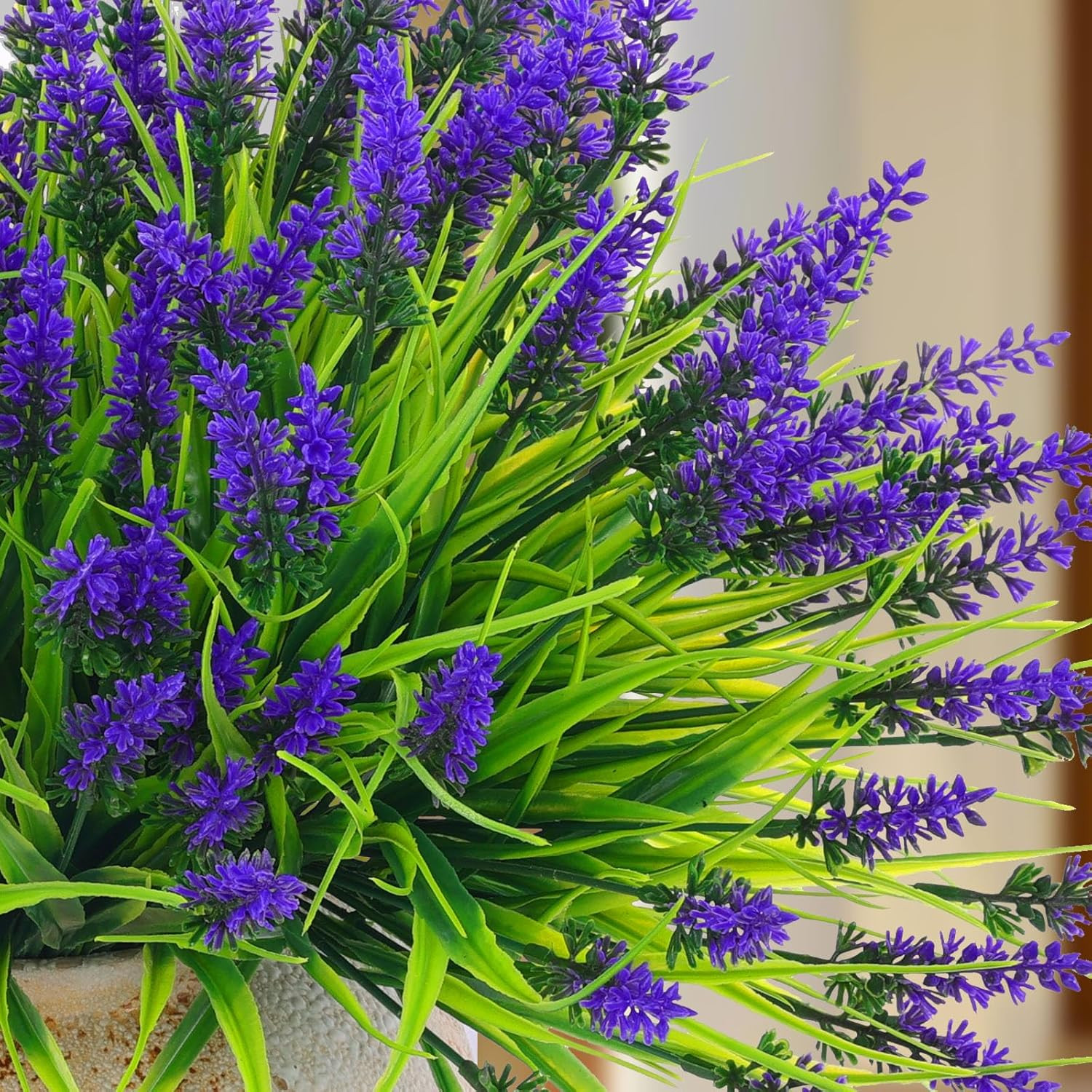 Rowfad 22 Pcs Artificial Outdoor Flowers UV Resistant Lavender Fake Greenery Pla