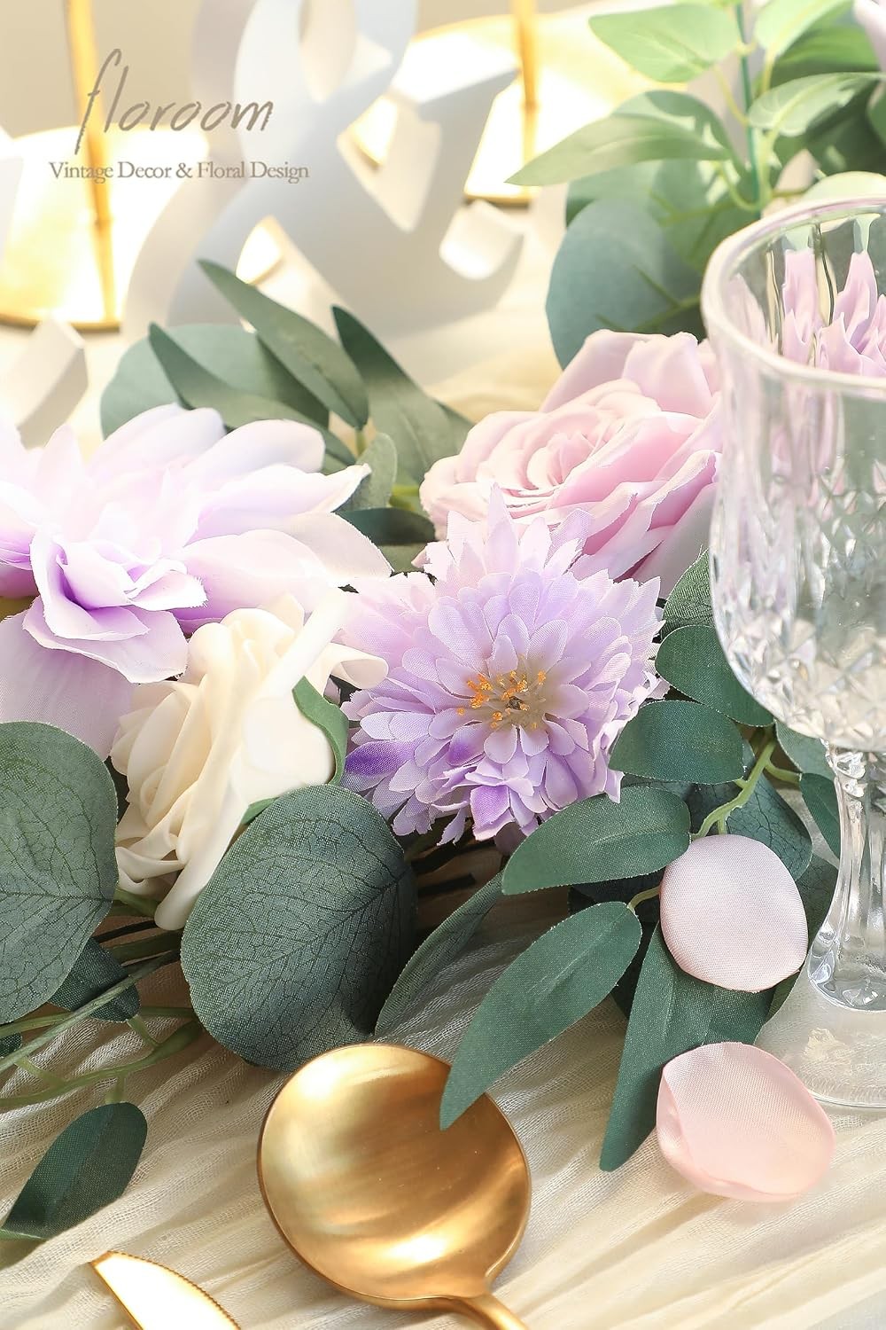 Lavender Violet Lilac Artificial Flowers Fake Roses Peonies Dahlias Greenery