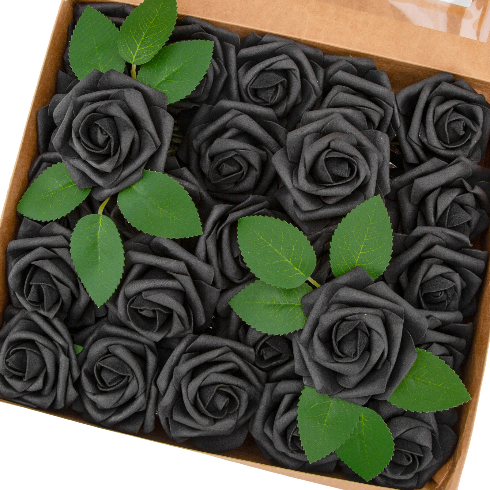 50Pack Faux Fake Foam Rose Bulk for DIY Wedding Bouquet Baby Bridal Shower Party