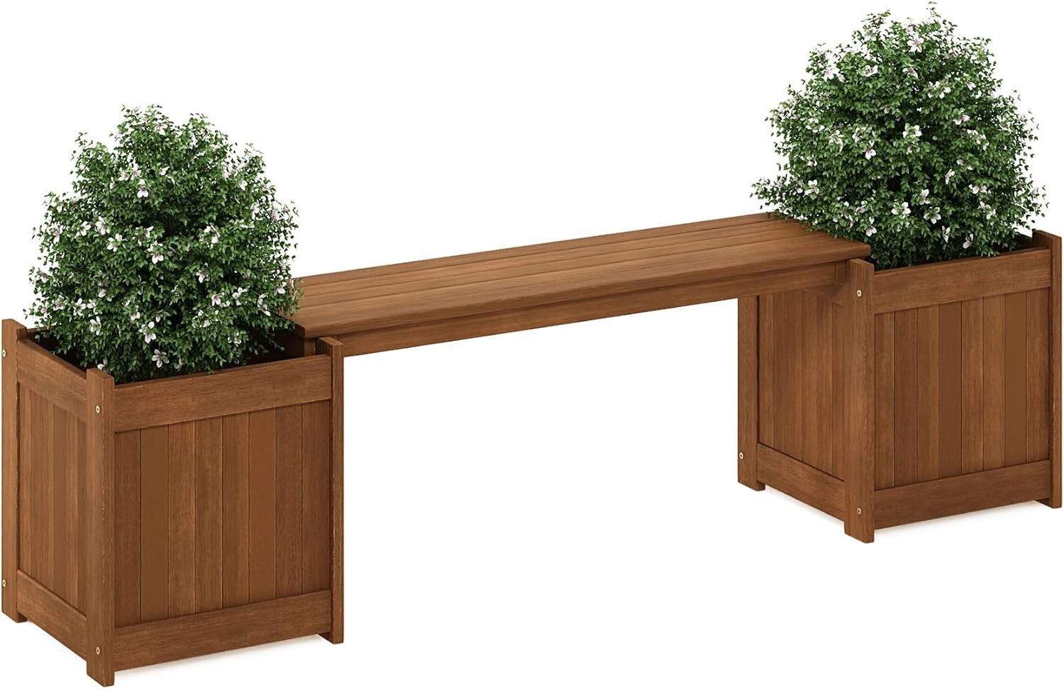 Luxury Tioman Outdoor Flower Box and Bench – Durable Meranti Wood Construction