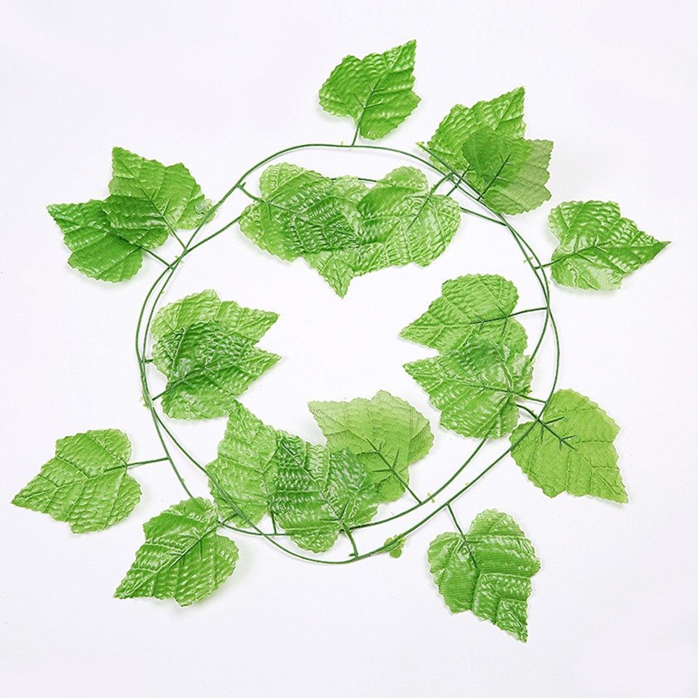 12Pcs Faux Plastic Vine Reusable Simulation Green Plants Wedding Decoration