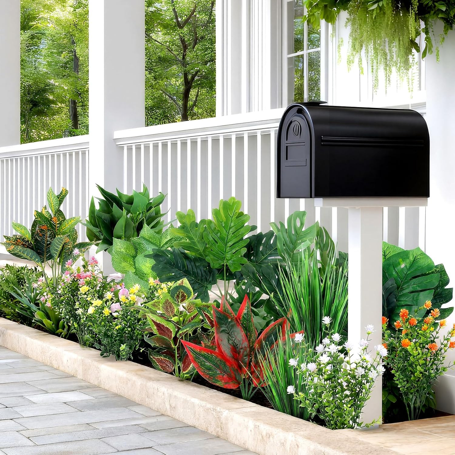 30 UV Resistant Faux Greenery Bushes for Indoor/Outdoor Decor