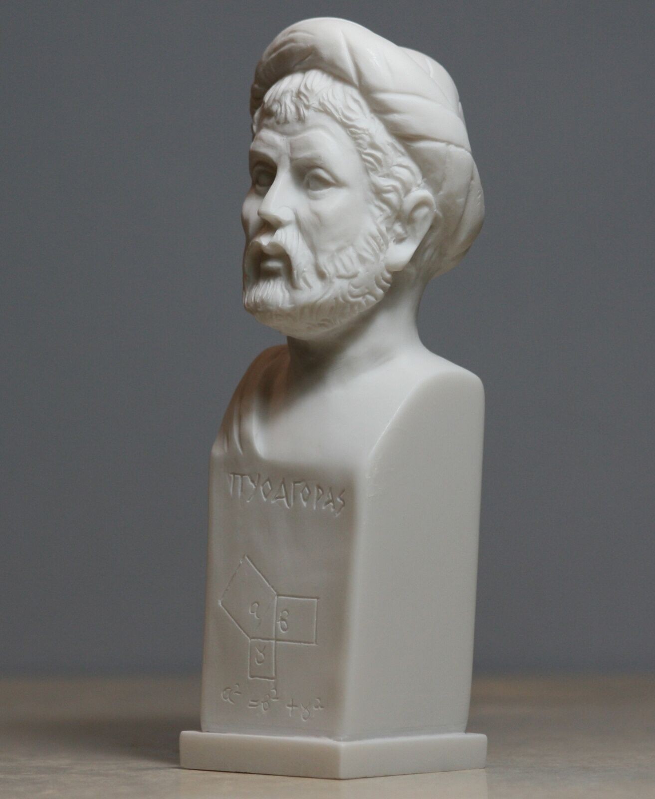 Pythagoras Philosopher Mathematician Scientist Bust Statue Sculpture 6.3 inches