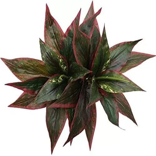 Artificial Agave Fake Plants Red 2 Pack 10 Inches Faux Shrubs Flowers Grass P…