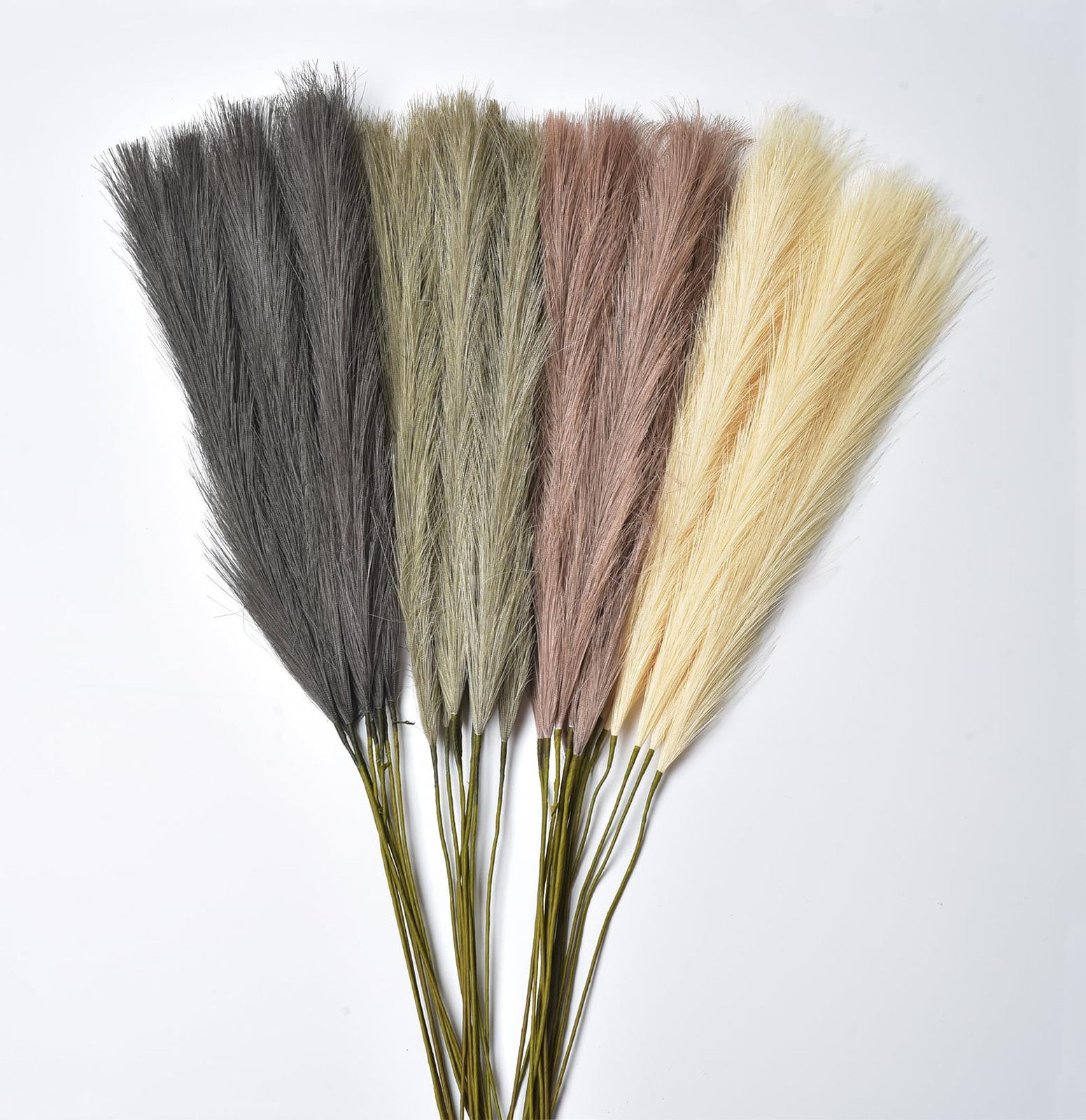 Beige Faux Pampas Grass Bouquets Artificial Fake Reed Flowers 23 In 16 PCS