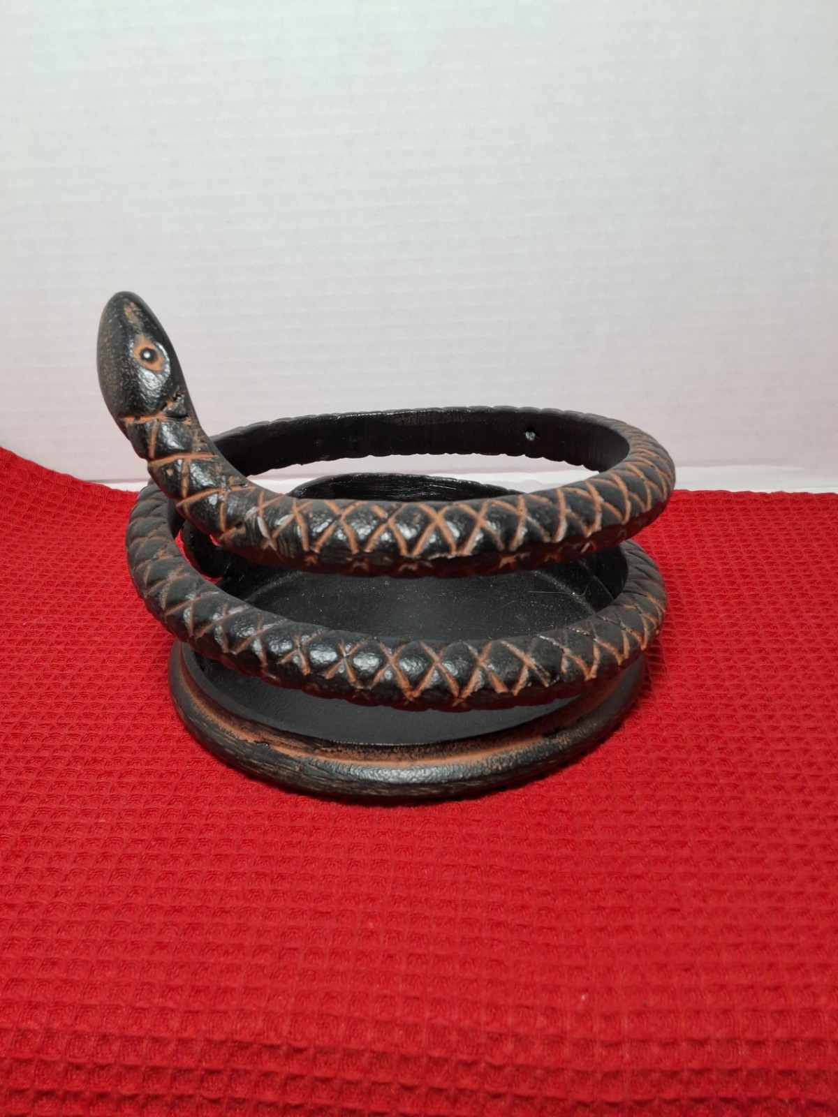 Wrap Around Metal Snake – Planter Decor – Bowl Holder – Large Candle Holder