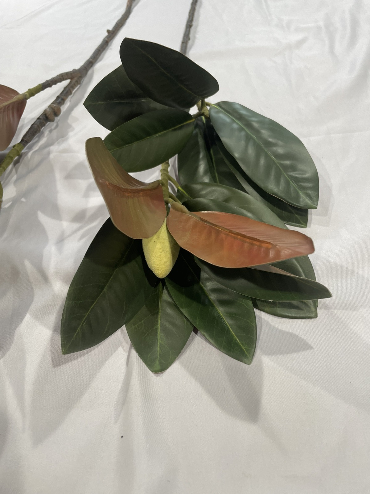 3 Pcs Magnolia Artificial Leaves Branches Faux Magnolia Leaf with Long Stems