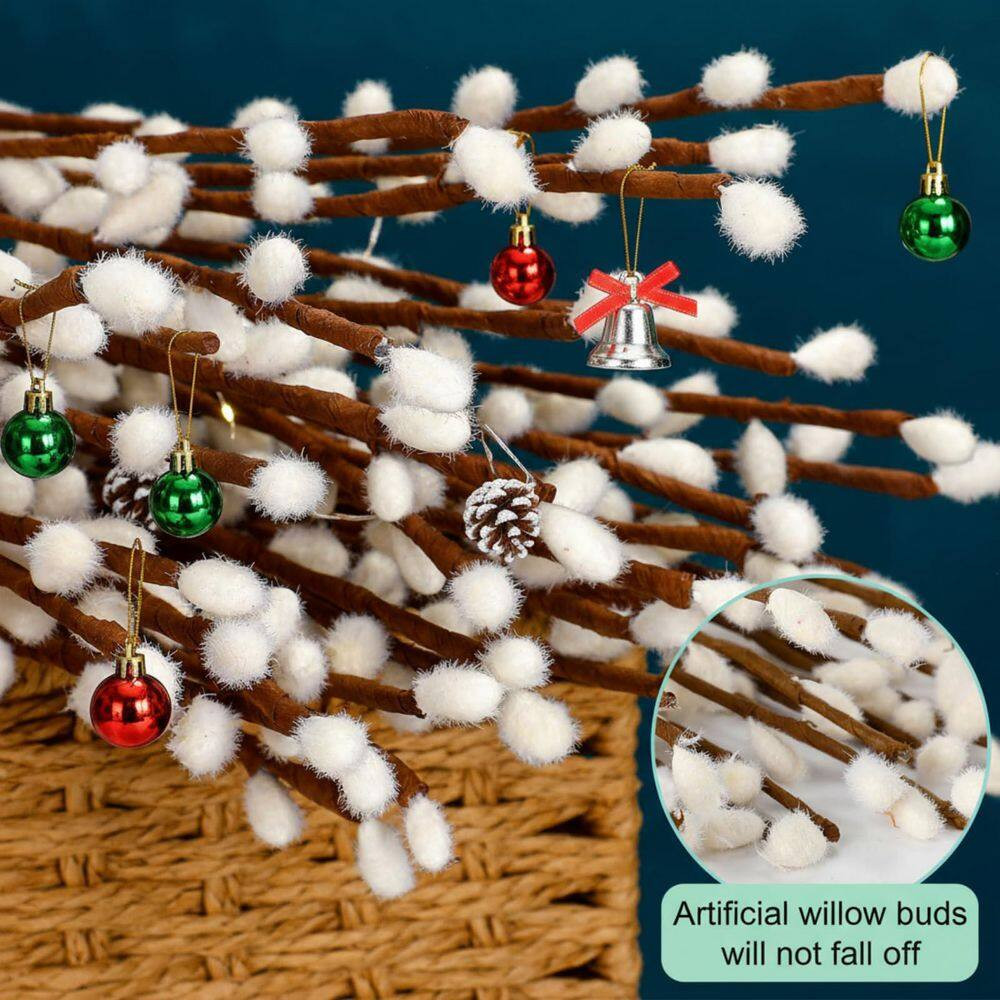Willow Branhes 23 In. White Branches Artificial Foliage 80-Pack for Vase Wedding