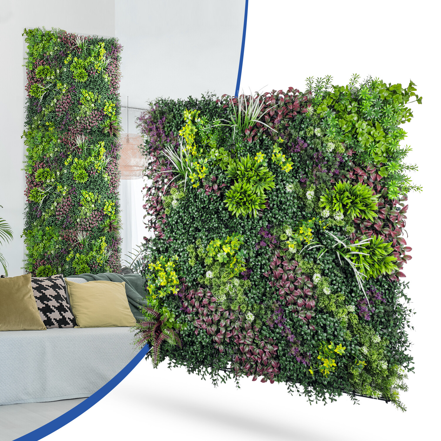 40″ Artificial Faux 3D Mix Leaves Wall Panel Fence Screen Home Outdoor Decor #12