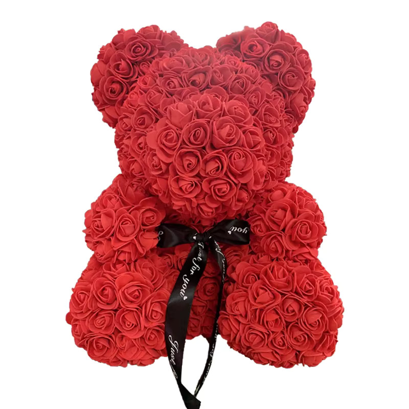 Red Rose Bear 40cm Artificial Rose Teddy Bear For Valentine’s Day Birthday