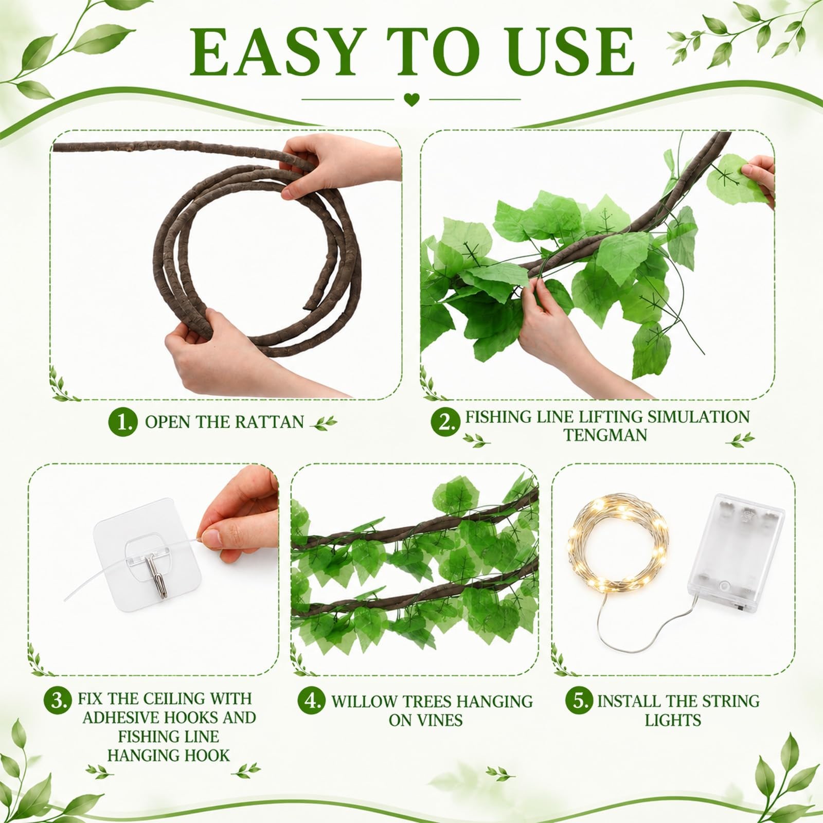 Ropoloogy 65 Pcs Rainforest Decoration with LED Light Back to School Classroo…