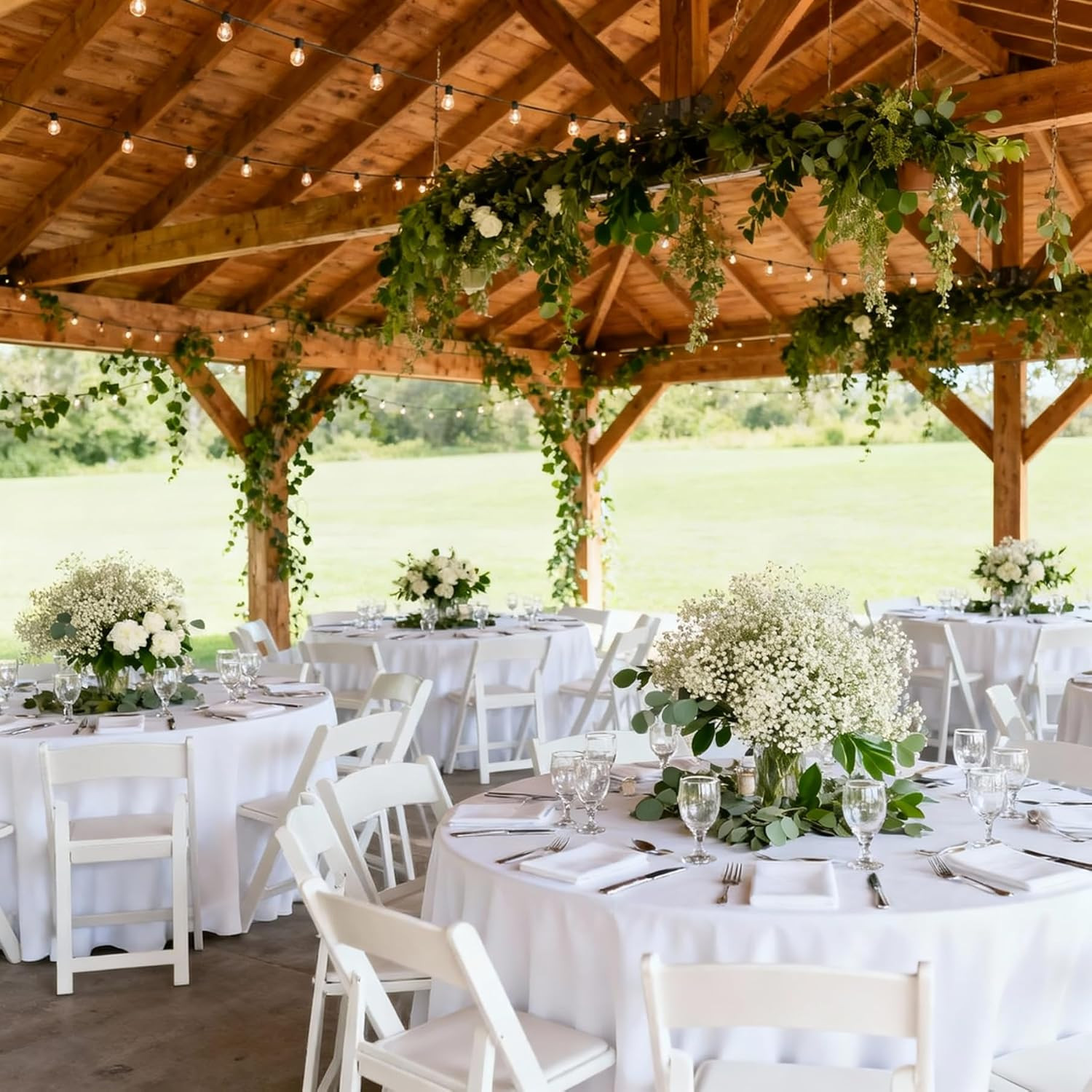 36 Pcs White Babys Breath Artificial Flowers for Wedding & Home Decor