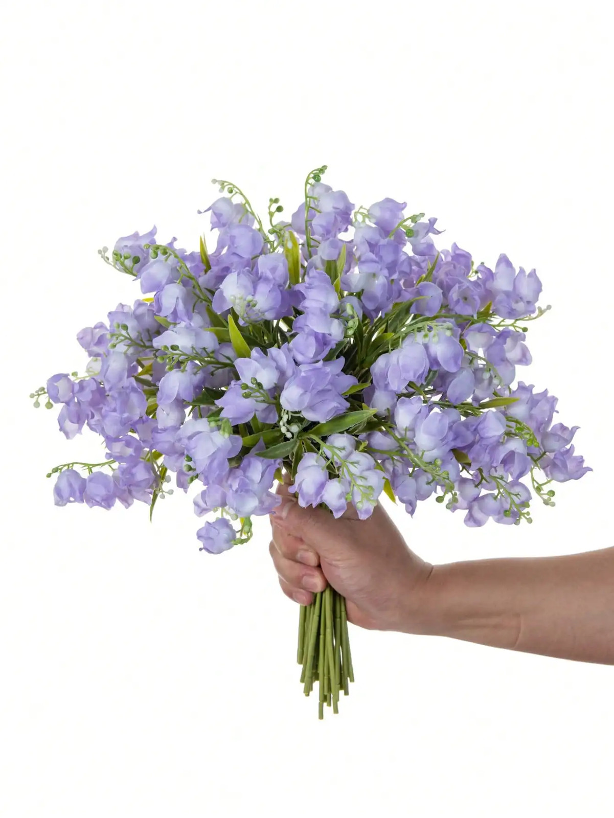 6/12Pcs Purple Lily of the Valley Silk Flower Bouquet Home Garden Wedding Party