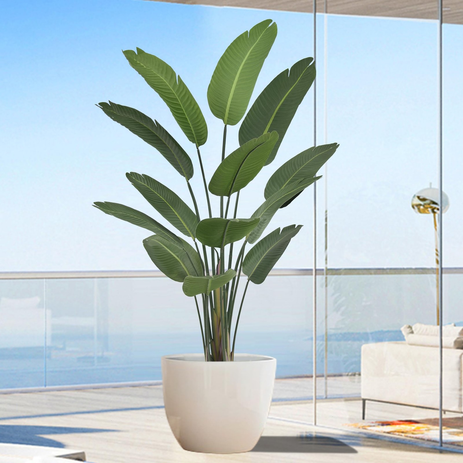 6FT Artificial Bird of Paradise Plant (72in) Tall Faux Tree with Realistic 13…
