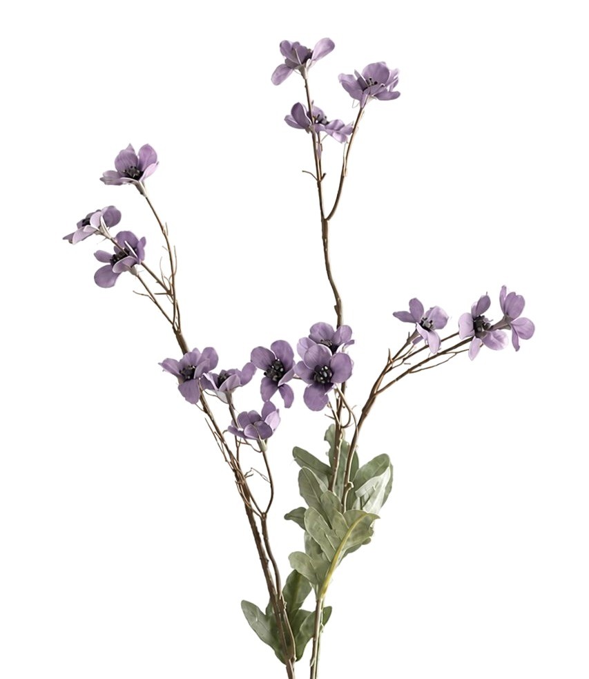 Dusty Lavender Faux Flower Stem Set Purple Wildflower Spray Cottagecore Floral D
