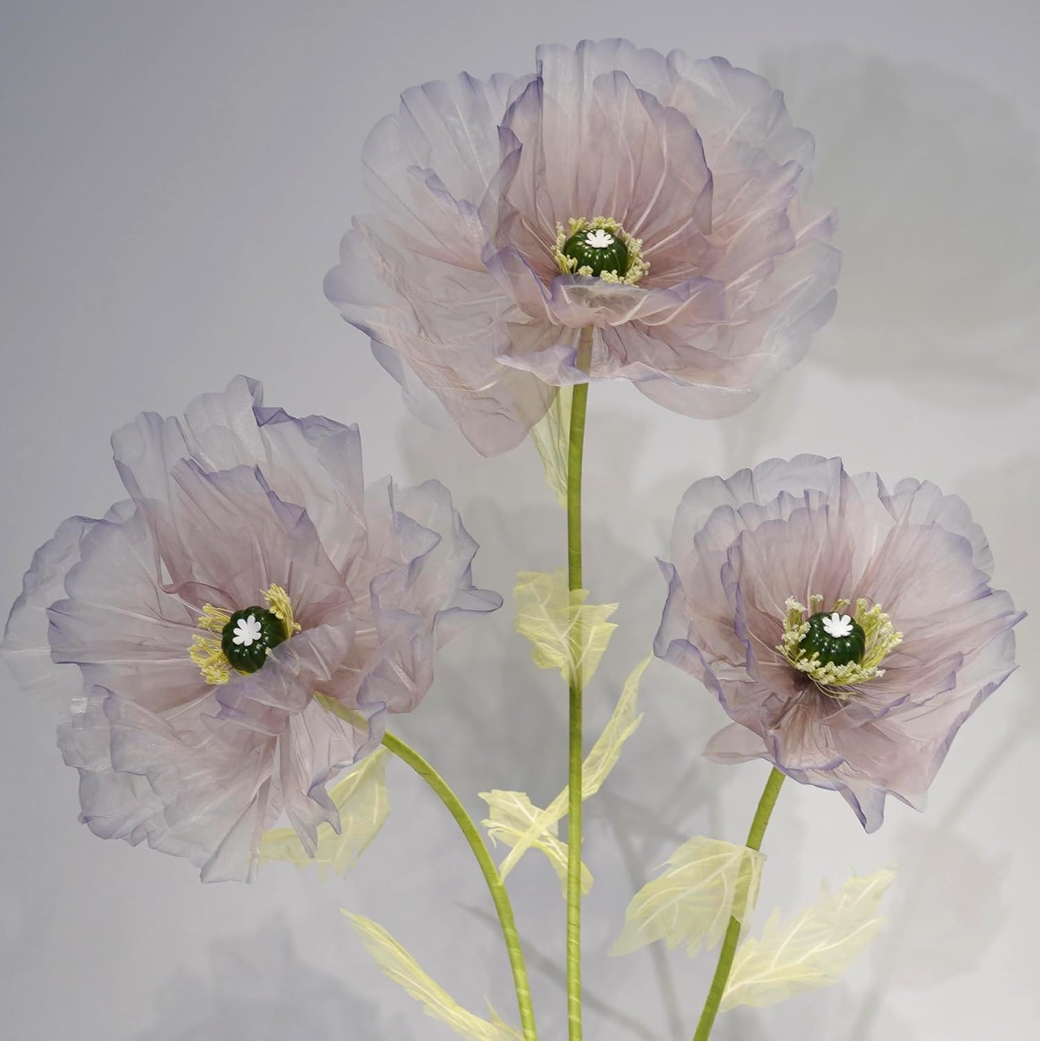 Elegant Silk Faux Flowers – Tall Purple-Blue Stems for Home & Event Decor