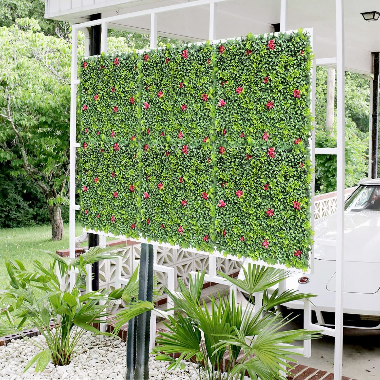 40″x 40″ Artificial 3D Faux Ivy Fence Mixed Panel Mat Wall Fence Hedge Decor #01