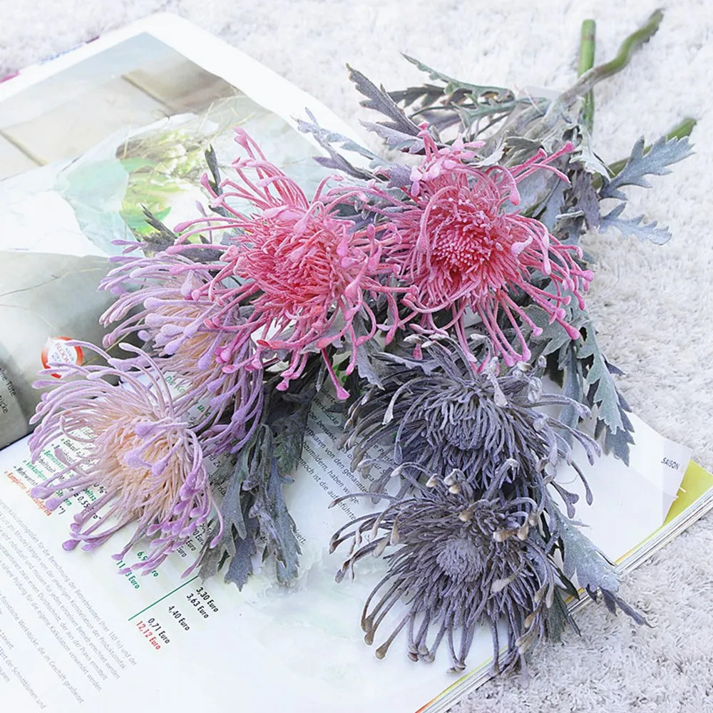 Festival Garland Fake Crab Claw 2 Fork Pincushion Artificial Flowers For Home