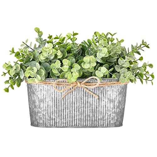 Artificial Eucalyptus Faux Plants Indoor for Farmhouse Home Decor Fake Grey
