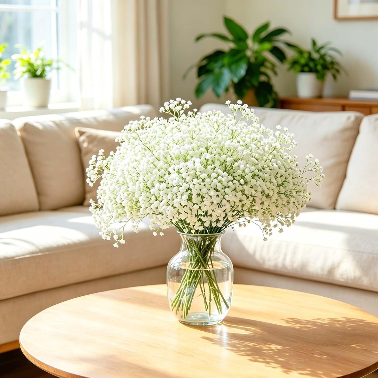 Bulk 6 Pcs Flexible Baby’s Breath Stems—Ideal for Wreaths, Weddings, and More!
