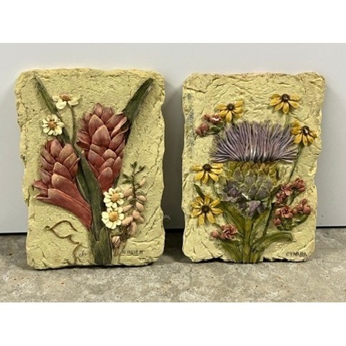 Cheri Blum 3D Resin Plaques – Two – Ginger & Cynara – Cottagecore / Floral