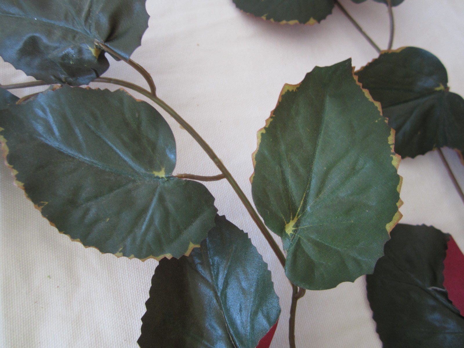 Lot of RED & GREEN Artificial Floral BUSH LEAVES Tree Branches Greenery Decor