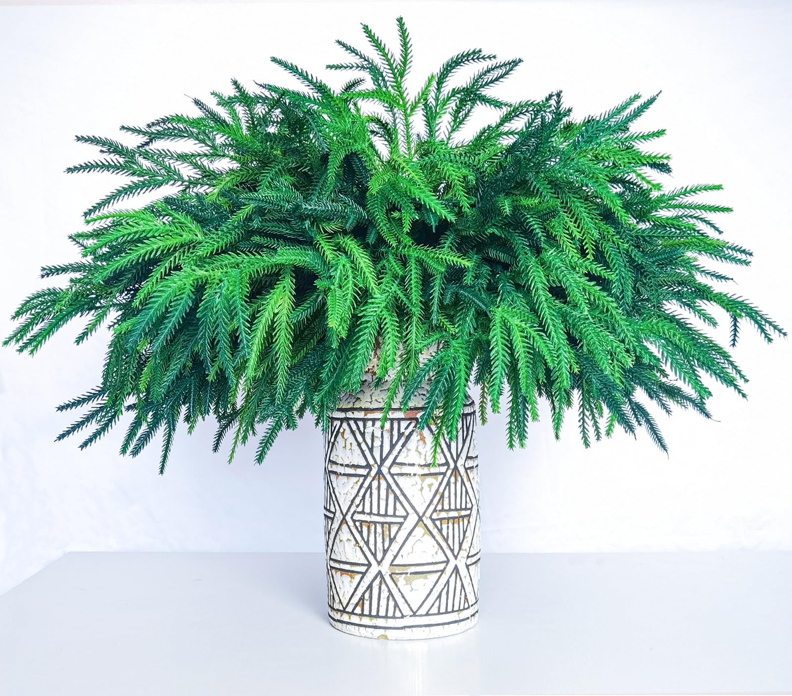 12pcs Xmas Norfolk Pine Branches Real Touch Norfolk Pine Branches 18″ Christmas