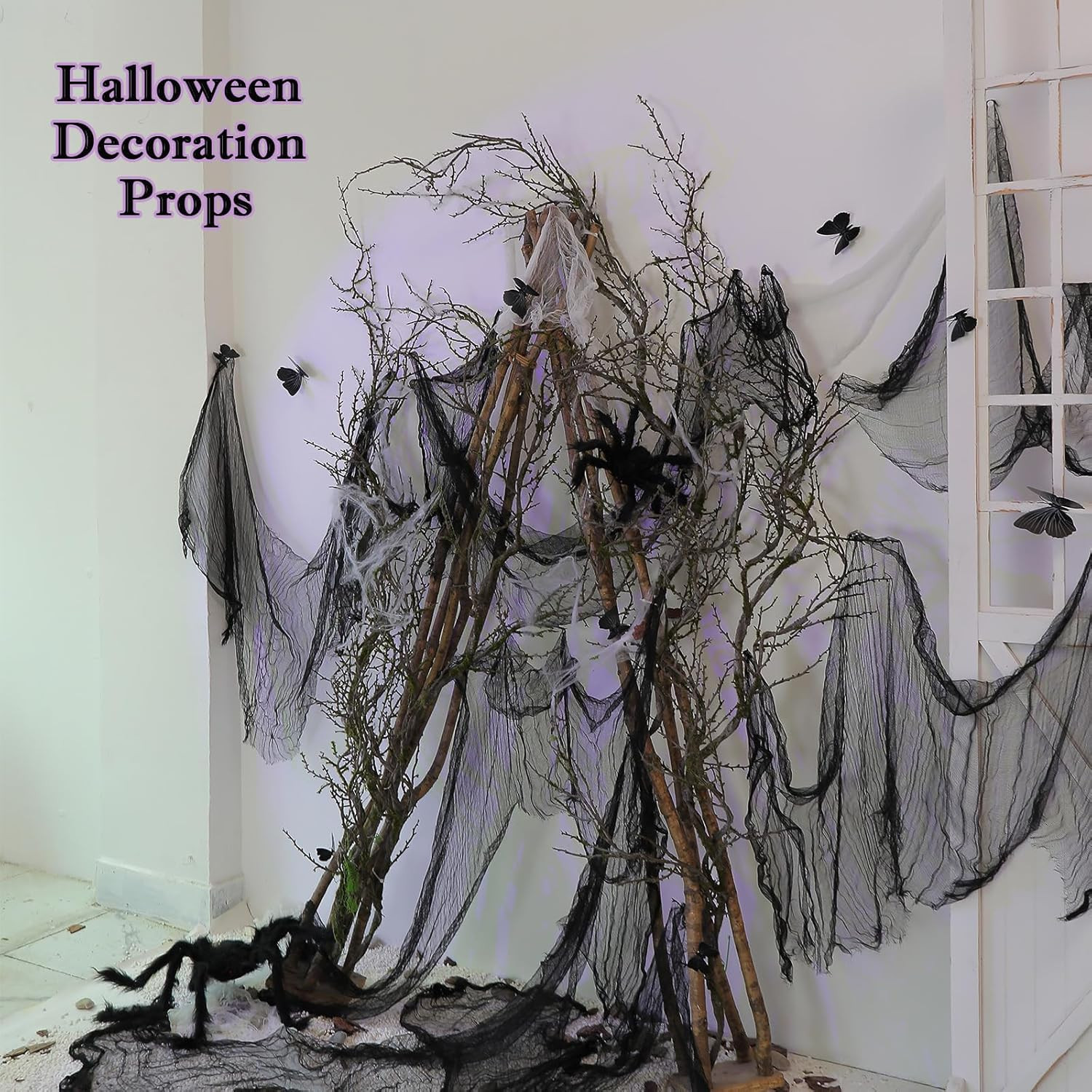 74.8″ Black Halloween Tree Branches & Twigs Garland for Spooky Decor