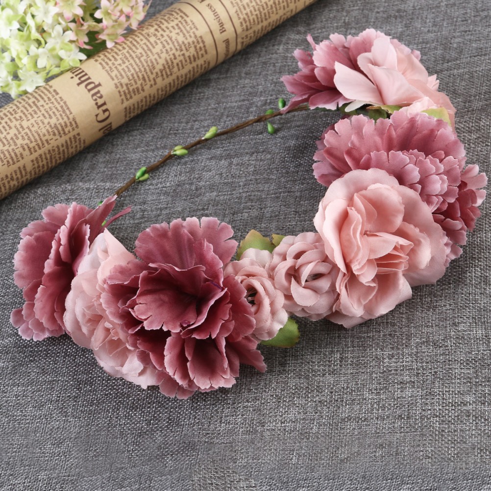 Flower Headband Flower Wreath Crown Hair Bands Floral Garland Headpiece Party
