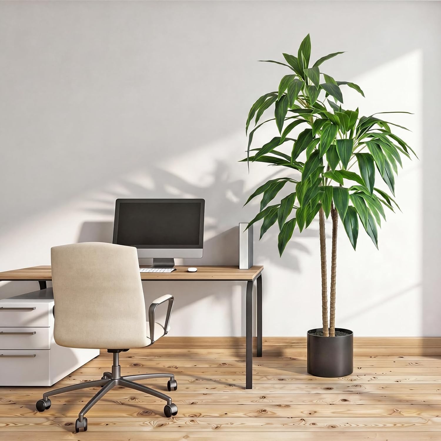 Compact 51in Faux Dracaena Indoor Tree – Greenery Without Maintenance