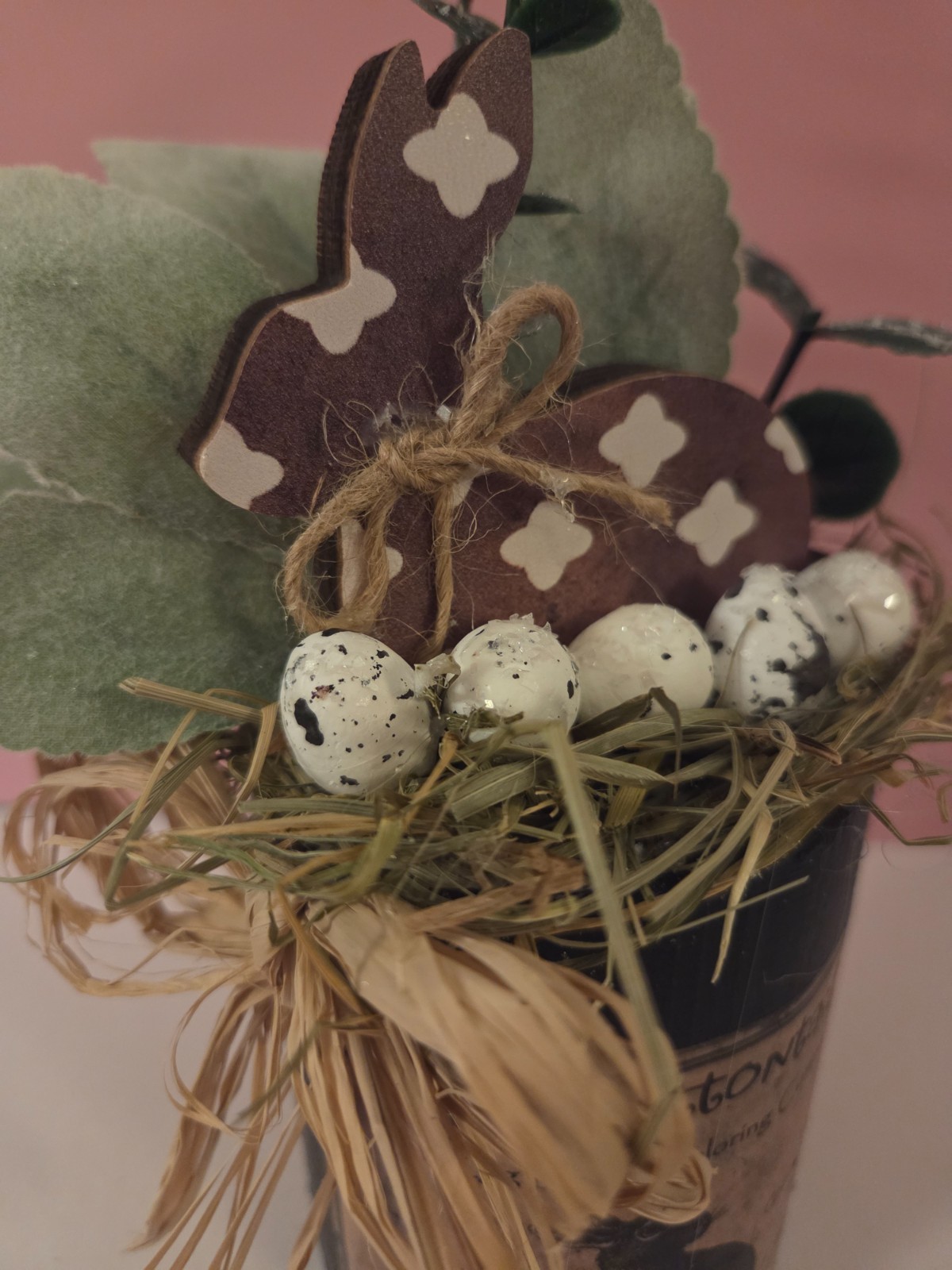 Country Primitive Easter Bunny Centerpiece Arrangement Shelf Sitter
