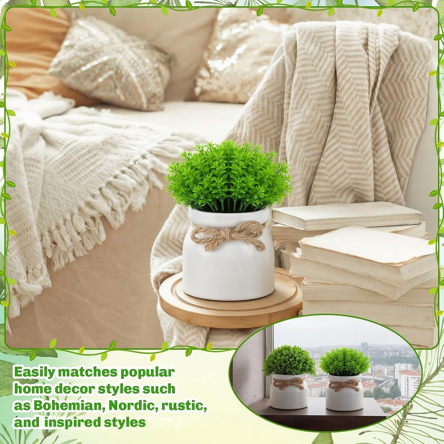 40 Pack Mini Fake Potted Flowers – Perfect for Home, Office, and Weddings