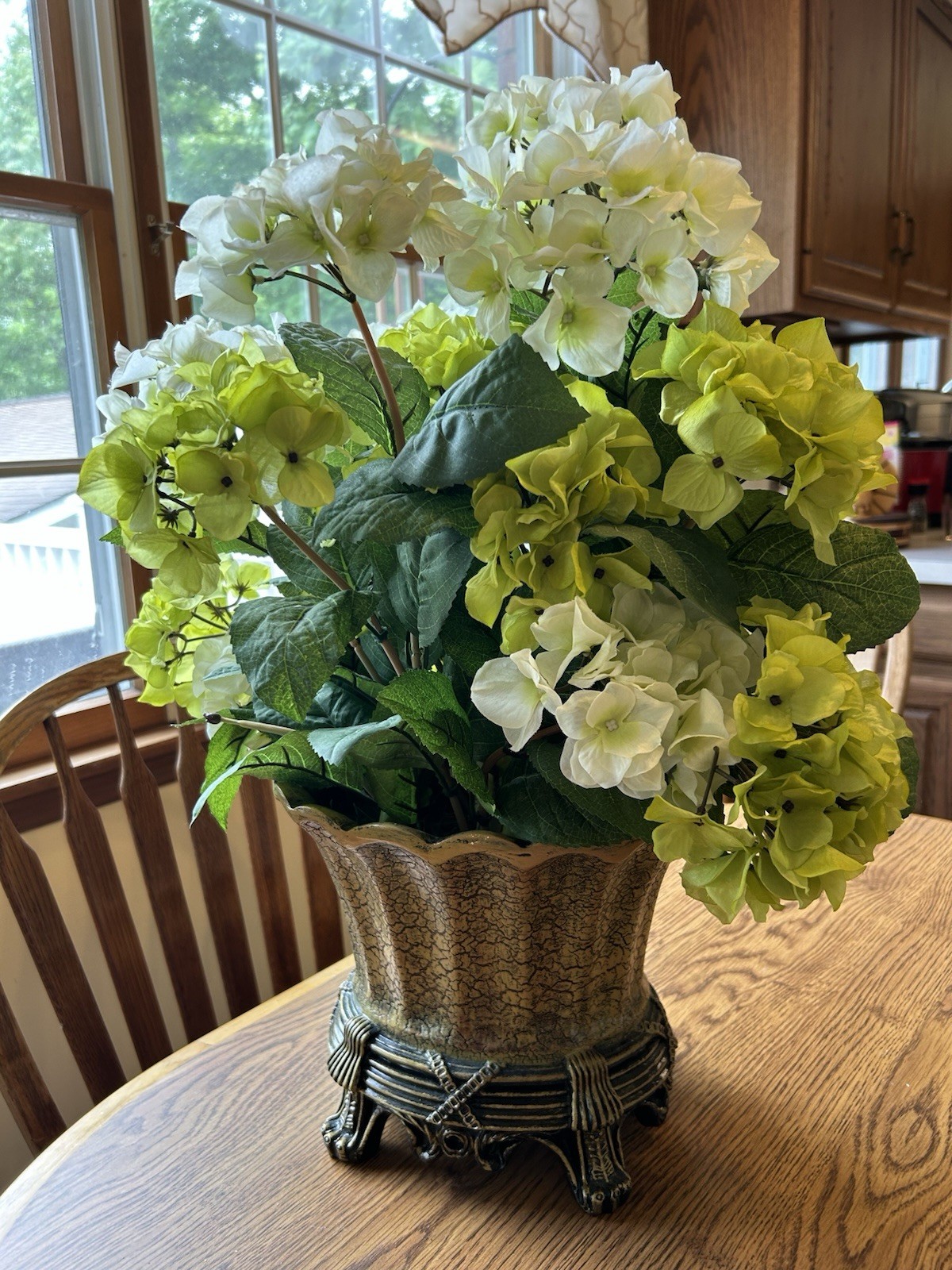 Large Floral Arrangement With Ornate Bottom