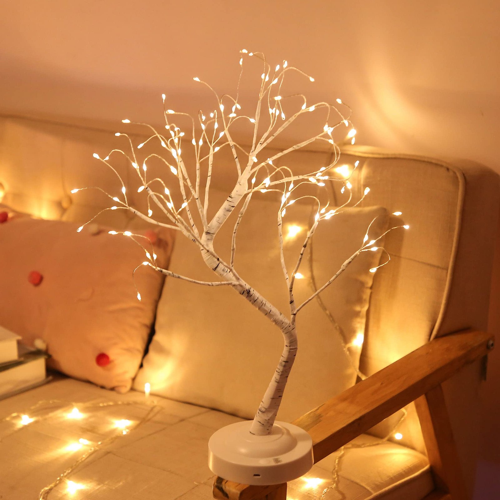 Tabletop Bonsai Tree Light,108L LED Tree Lamp,Fairy Light Tree with 8 Modes &…