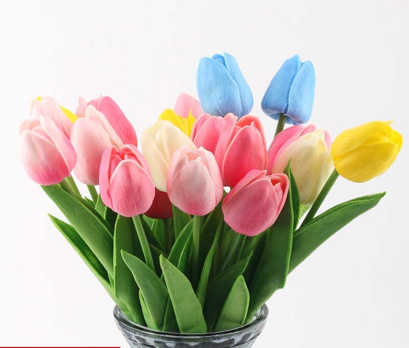 New Plastic Tulips Art Artificial Flowers For Home Decor Wedding Party Ceremony