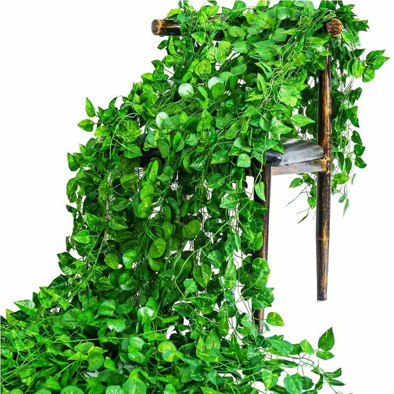 12pcs Artificial Plant Green Leaf Garden Wall Hanging Leaves Outdoor Decoration